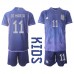 Cheap Argentina Angel Di Maria #11 Away Football Kit Children World Cup 2022 Short Sleeve (+ pants)